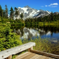 Landscape with mountain and lake