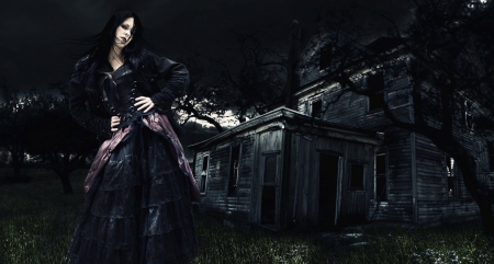 Gothic - gothic, house, dark, woman