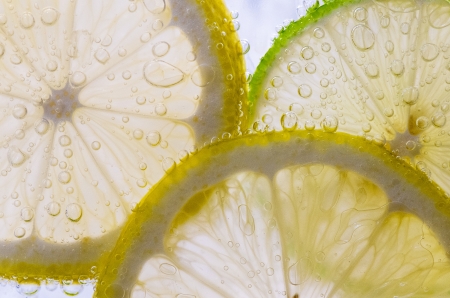 Lemon slices - slice, yellow, green, fruit, texture, luminos, lemon