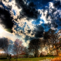 wonderful suburban sky landscape hdr