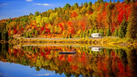 Colorful Autumn - nature, lake, autumn, trees, reflection