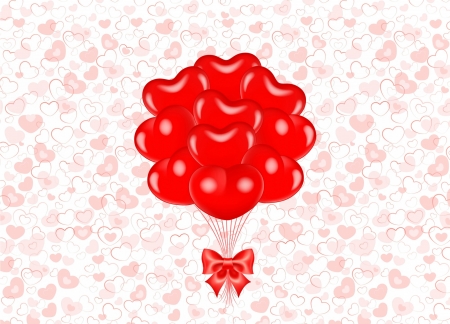 Happy Valentine's Day! - heart, balloon, red, valentine, card, texture, pink