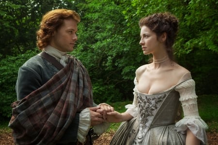 Outlander (TV Series 2014– ) - bride, actor, wedding, tv series, man, actress, fantasy, outlander, Caitriona Balfe, woman, Sam Heughan, couple