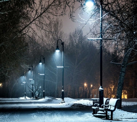 The moment right - square, romantic, meeting, snow