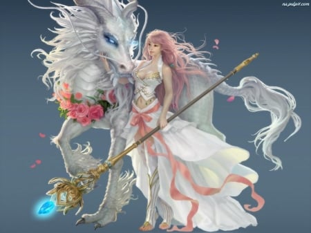 White Fantasy - warrior, white, fantasy, arts