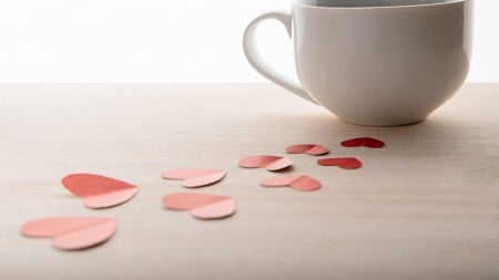 cup of heart - love, heart, cup, coffee