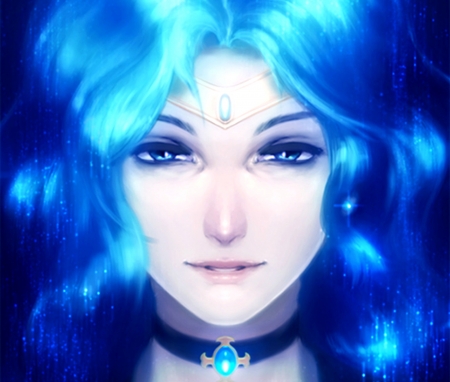 Sailor Neptune - anime, blue, girl, mhazaru, sailor moon, manga, sailor neptune, face, luminos