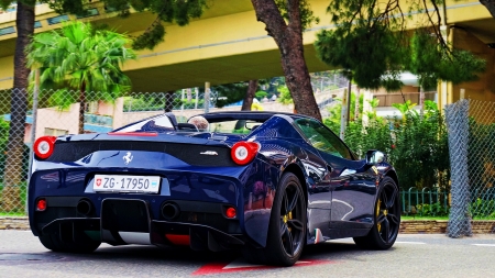 Ferrari 458 Italia - vehicles, rear, cars, Ferrari 458 Italia, ferrari, blue cars