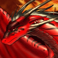 Red Dragon With Burning City