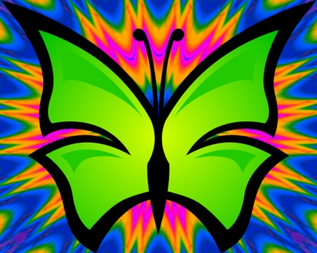 Abstract Butterfly - rainbow, gizzzi, teaser, music, trance, abstract, butterfly, yellow, blue, green