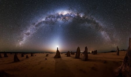 Milky Way over the Pinnacles in Australia - fun, stars, milky way, cool, space