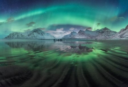 Aurora - beautiful, aurora, water, light