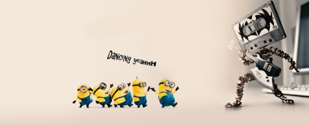 Dancing Yeah - music, funny, hd, minions, dancing, wallpaper, minion