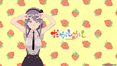 Shidare Hotaru - strawberry, girl, shidare hotaru, anime, dagashi kashi