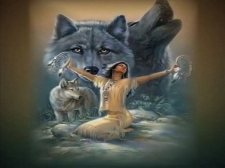 Wolf Squaw - wolf, indian, relationship, squaw