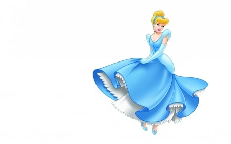 Cinderella - blue, dress, girl, blonde, fantasy, woman, cinderella, movie, princess, disney