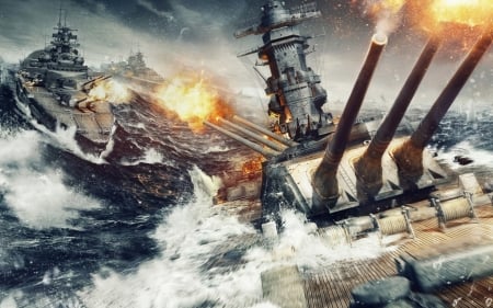 world of warships - warship, battle, world, gun