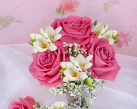 Pink Roses - flowers, roses, pink, bloom