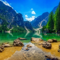 Landscape with mountain and lake