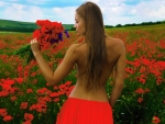 Woman in Poppy Field