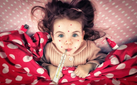 The legendary measles fraud - girl, the legendary measles fraud, funny, creative, john wilhelm, situation, red, dot, little