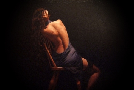 * - women, woman, painting, chair