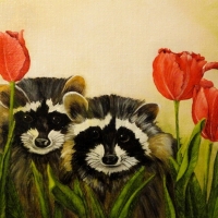 animals and tulips