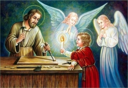 Sacred family - christ, jesus, mary, gospel, angel, joseph, family