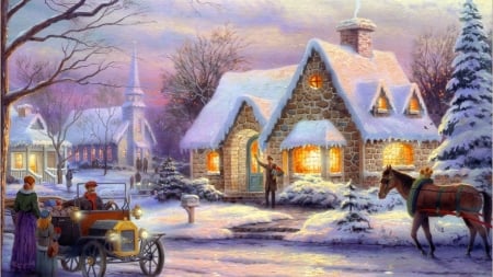 Winter - Winter, Snow, Art, House