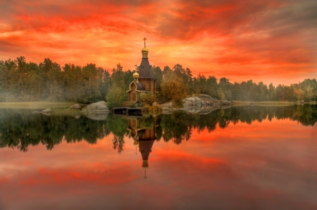 â™¥ - nature, sky, sunset, trees