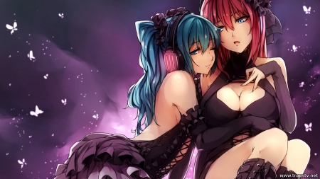 Night - girls, vocaloid, anime, hatsune miku