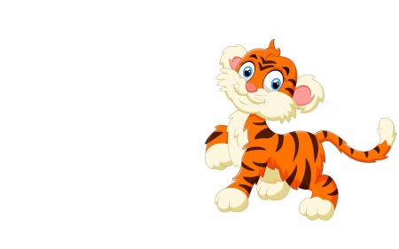 Little tiger - white, animal, orange, card, tiger, child