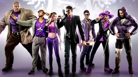 Saints Row - game, people, girl, pink, man, black, fantasy, purple, saints row