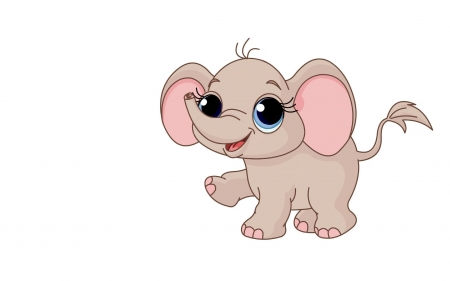 Little elephant - white, card, child, pink, little, cute, elephant