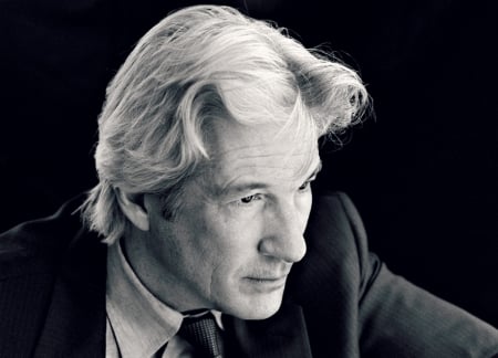 Richard Gere - white, male, man, actor, bw, richard gere, black