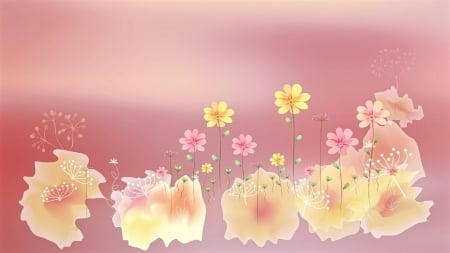 Bright - bright, abstract, flowers, pink