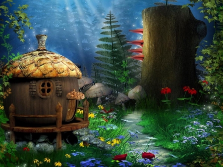 Acorn Home - house, fantasy, fairytale, backdrop