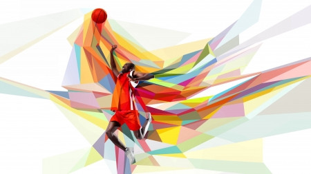 Olympic Basketball Player - sports, olympic, summer, artwork, beautiful, wide screen, painting, art, 1916, basketball