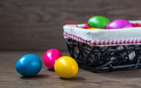 easter basket - easter, basket, colours, eggs