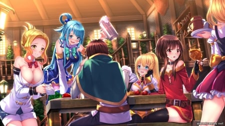 Swordsouls - girls, aqua, boy, anime, kono subarashii sekai ni shukufuku wo, swordsouls