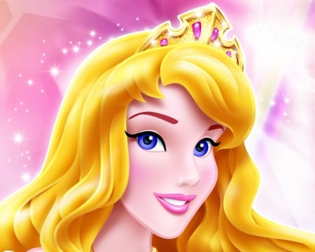 Aurora - pink, blonde, yellow, girl, aurora, fantasy, sleeping beauty, movie, princess, disney