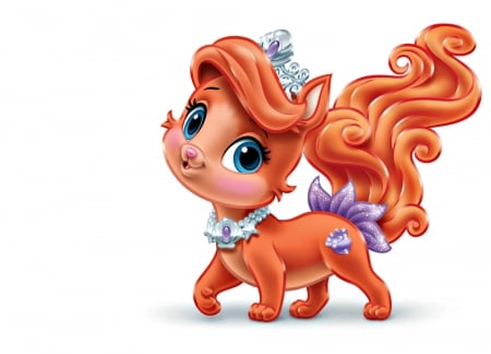 Treasure - ariel, treasure, cat, palace pets, child, white, disney, animal, orange, cute