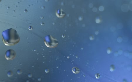 Water drops on glass - blue, texture, water drops, glass