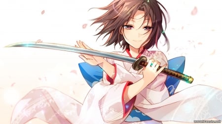 Ryougi Shiki - girl, anime, sword, kara no kyoukai, kimono, ryougi shiki