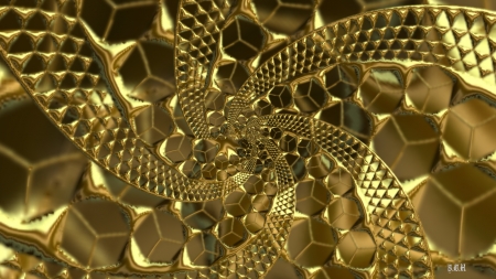 Abstract Golden cubes - Abstract wallpaper, Abstract Desktop Background, Abstract Golden cubes, Metal Abstract Art