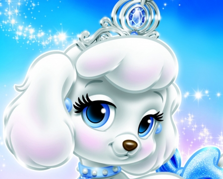 Pumpkin - blue, dog, pumpkin, poodle, fantasy, white, palace pets, cinderella, cute, puppy, disney