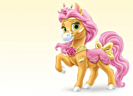 Petit - pony, petit, pink, orange, horse, fantasy, belle, animal, palace pets, cute, disney