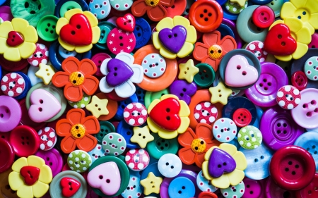 Colorful buttons - heart, purple, blue, yellwo, colorful pink, orange, texture, buttons