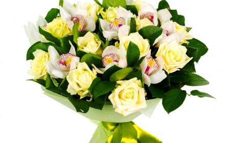 Happy Mother's Day! - white, yellow, day, mother, green, bouquet, flower