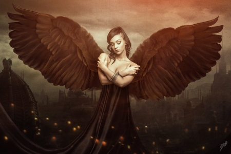 angel - girl, women, fantasy, angel